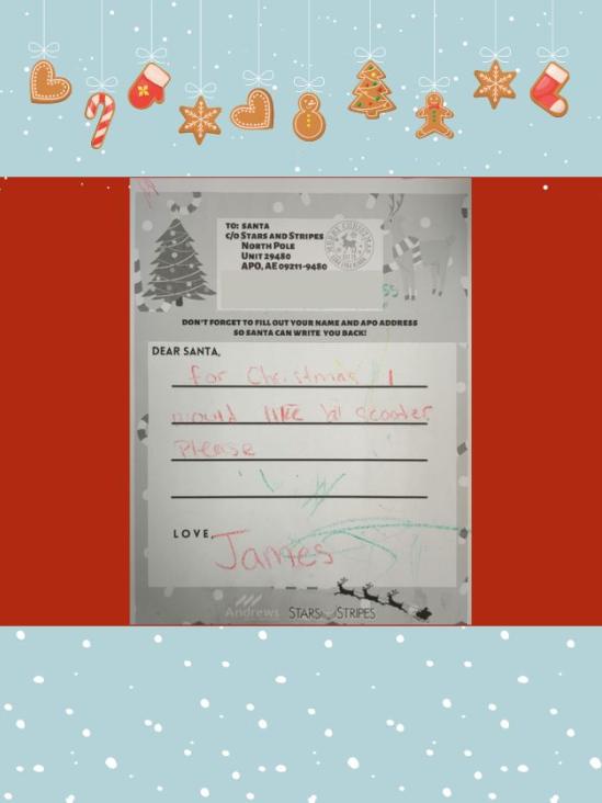 Letter to Santa from James G.
