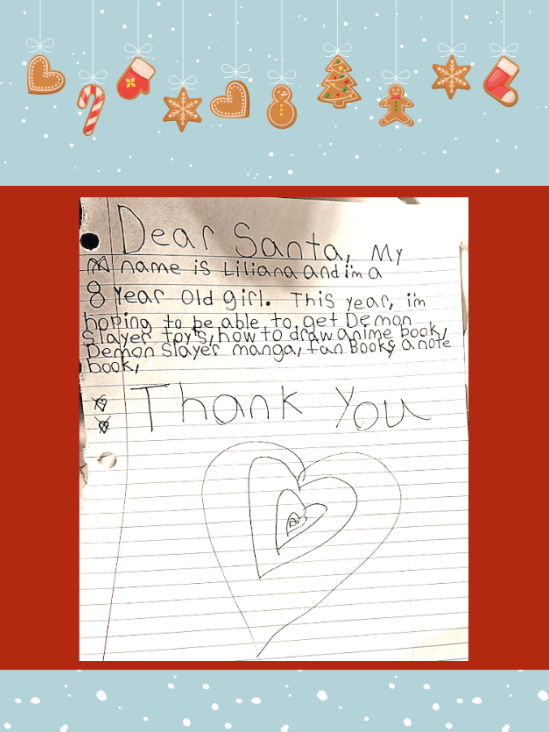 Letter to Santa from Liliana S.