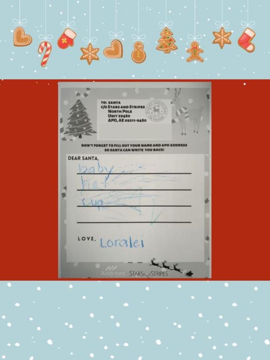 Letter to Santa from Loralei S.