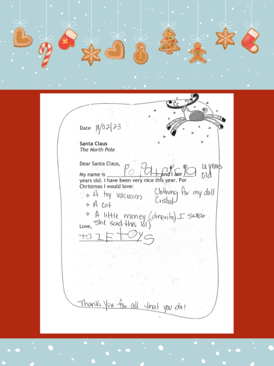 Letter to Santa from Patricia