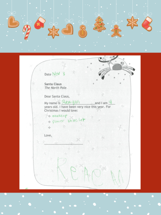 Letter to Santa from Reagan