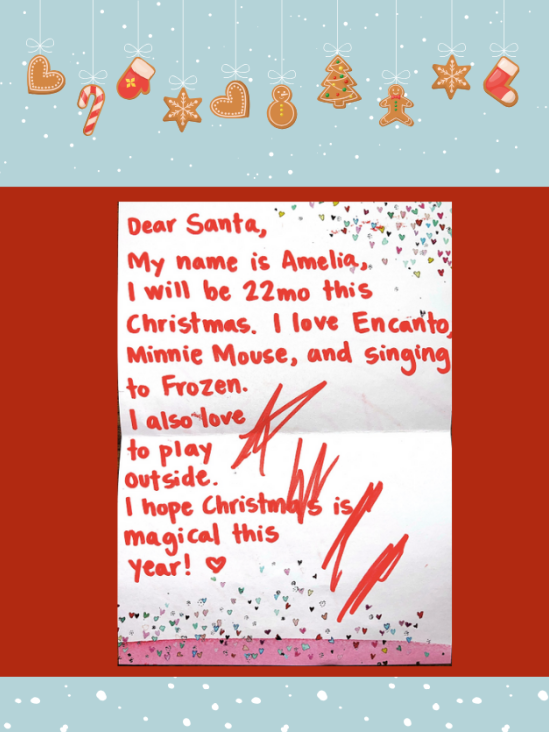 Letter to Santa from Amelia