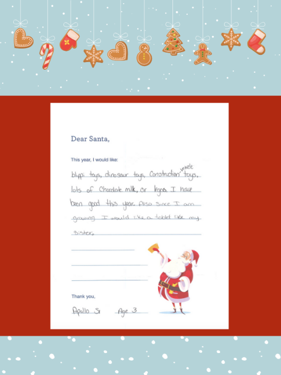 Letter to Santa from Apollo S.