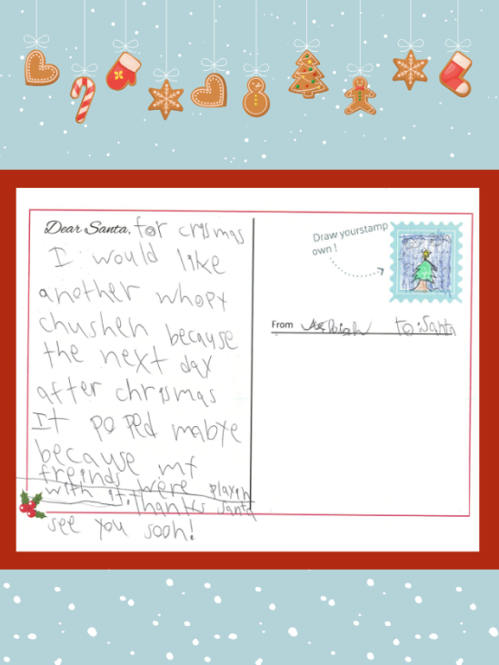 Letter to Santa from Ashleigh