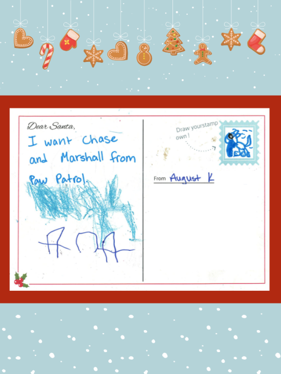 Letter to Santa from August K.