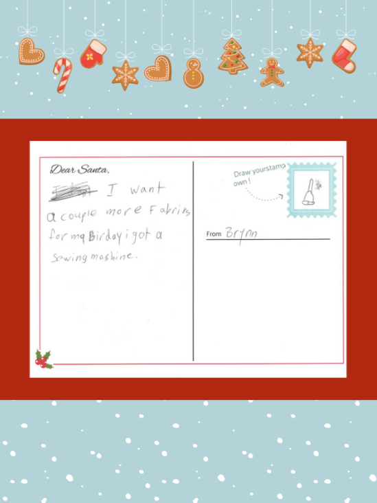 Letter to Santa from Brynn