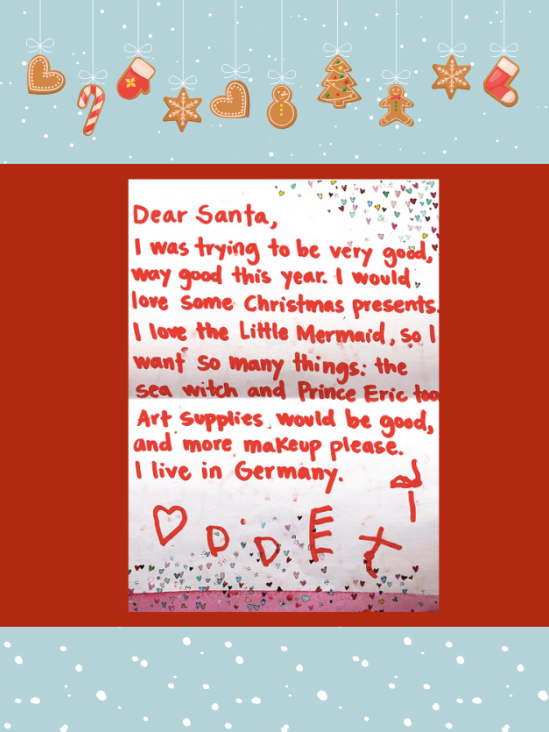 Letter to Santa from D