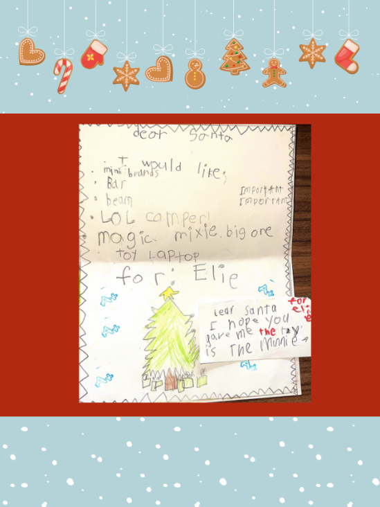 Letter to Santa from Elie