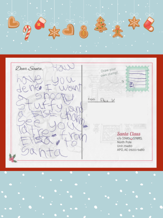 Letter to Santa from Eliza W.