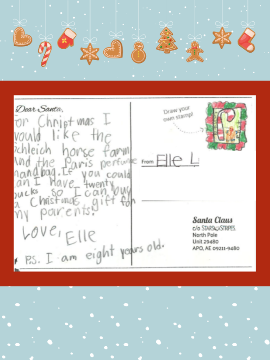 Letter to Santa from Elle L.