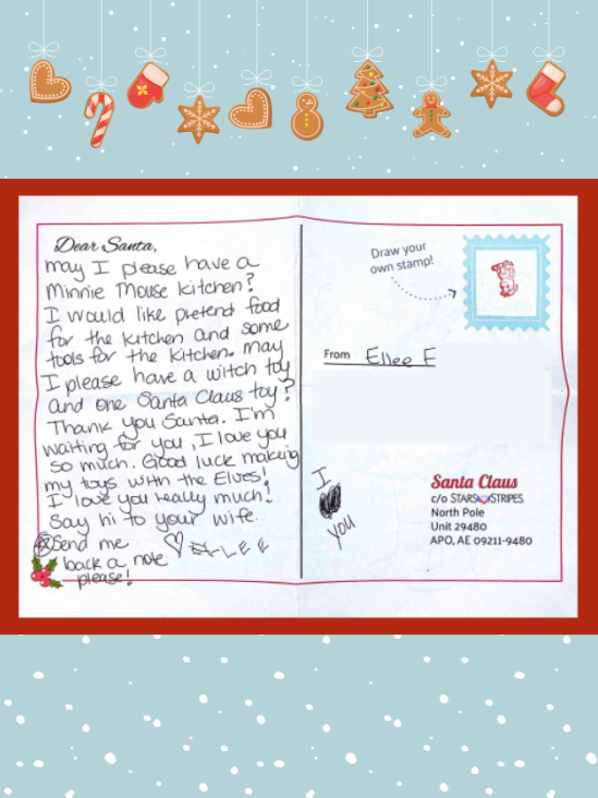 Letter to Santa from Ellee F.