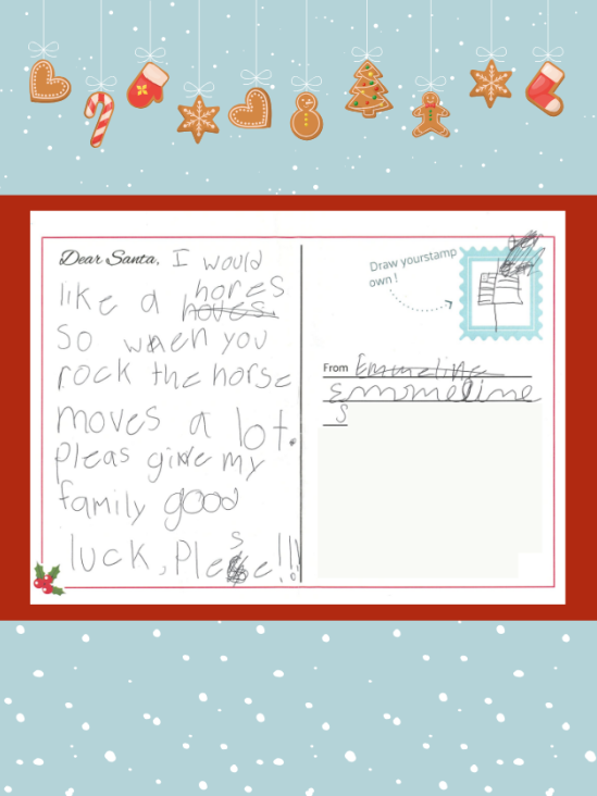 Letter to Santa from Emmeline S.