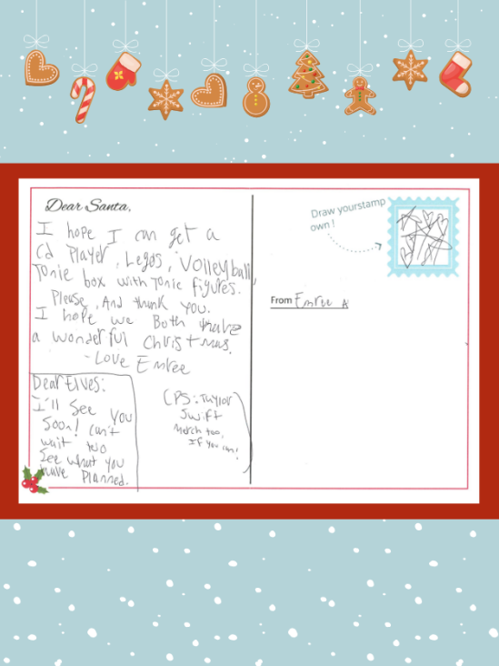 Letter to Santa from Emree A.