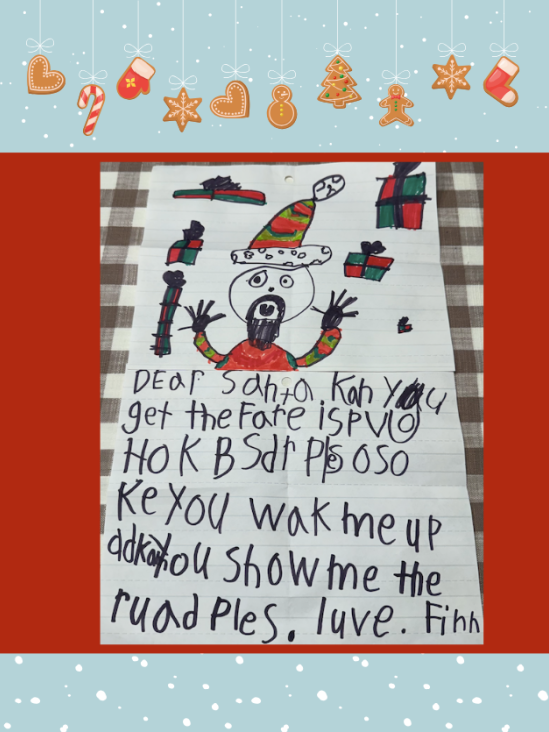 Letter to Santa from Finn R.