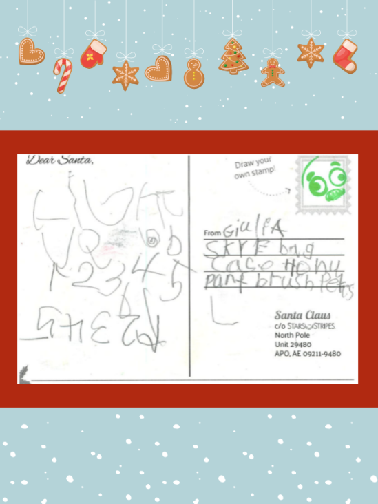 Letter to Santa from Giulia
