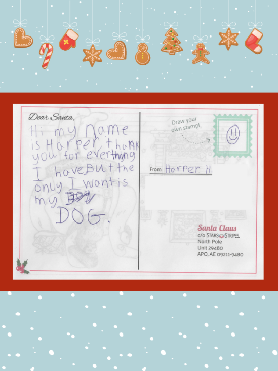 Letter to Santa from Harper H.