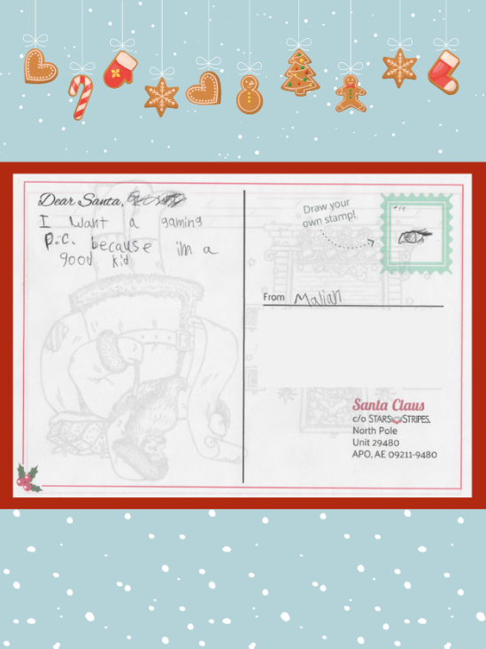 Letter to Santa from Malian