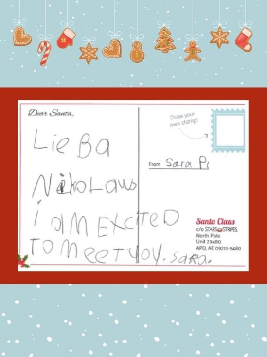 Letter to Santa from Sara P.