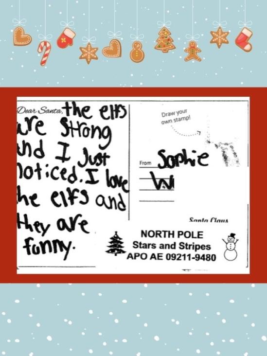 Letter to Santa from Sophie W.