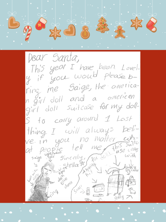 Letter to Santa from Stella