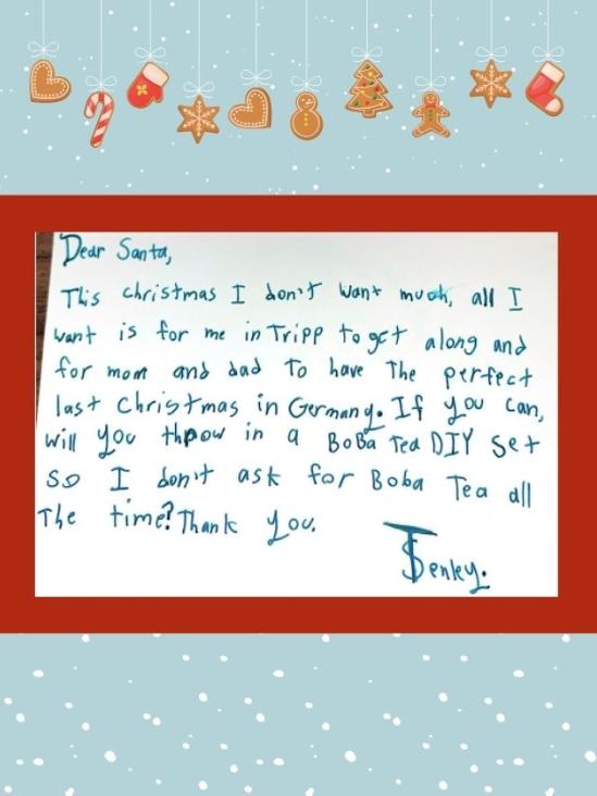 Letter to Santa from Tenley