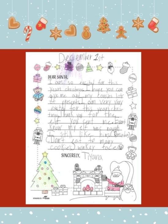 Letter to Santa from Tiyana