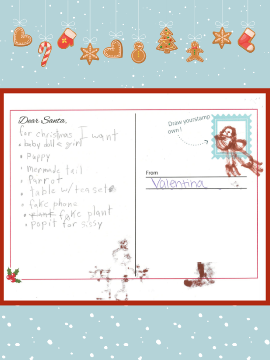 Letter to Santa from Valentina
