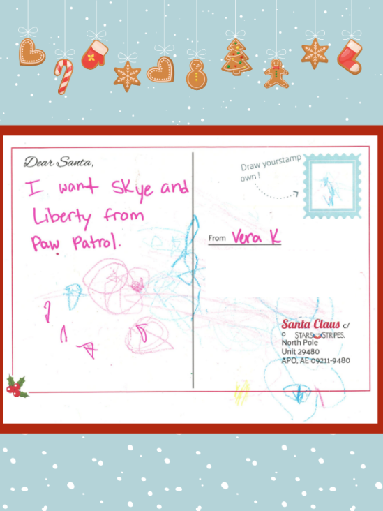 Letter to Santa from Vera K.